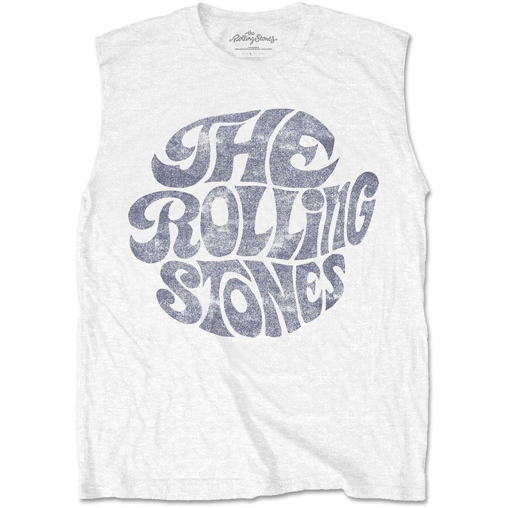 The Rolling Stones - Vintage 70s Logo Ärmelloses Top - Weiß